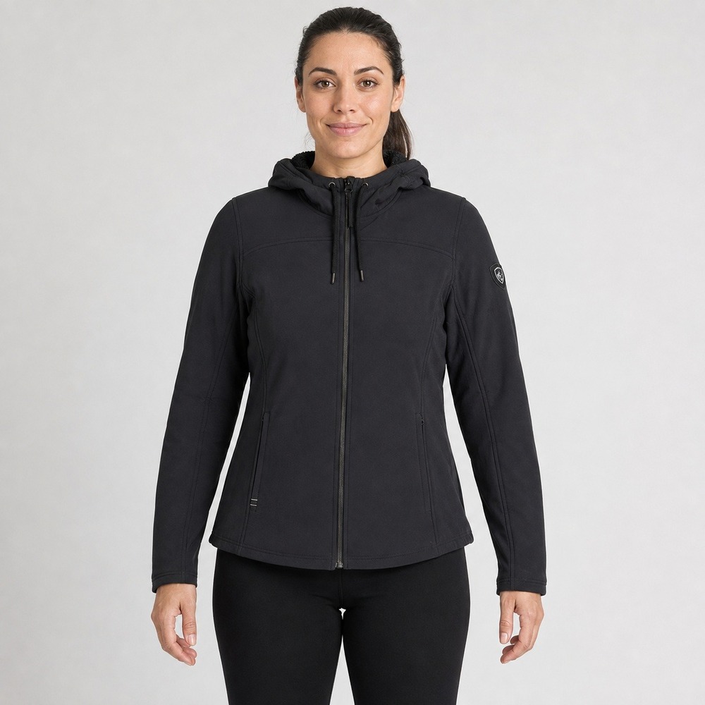 Kuhl Aero Fleece Hoody Women's M Black Hooded Full Zip Jacket 4441
